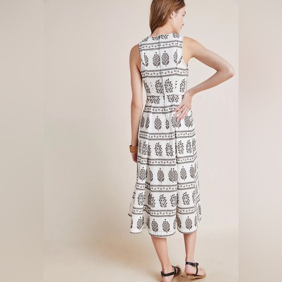 ANTHROPOLGIE Woodblock MIDI Sleeveless Dress - Picture 3 of 14